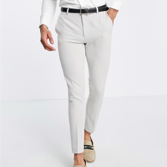 NWT ASOS design super skinny oxford smart trouser in Gray - Picture 1 of 6